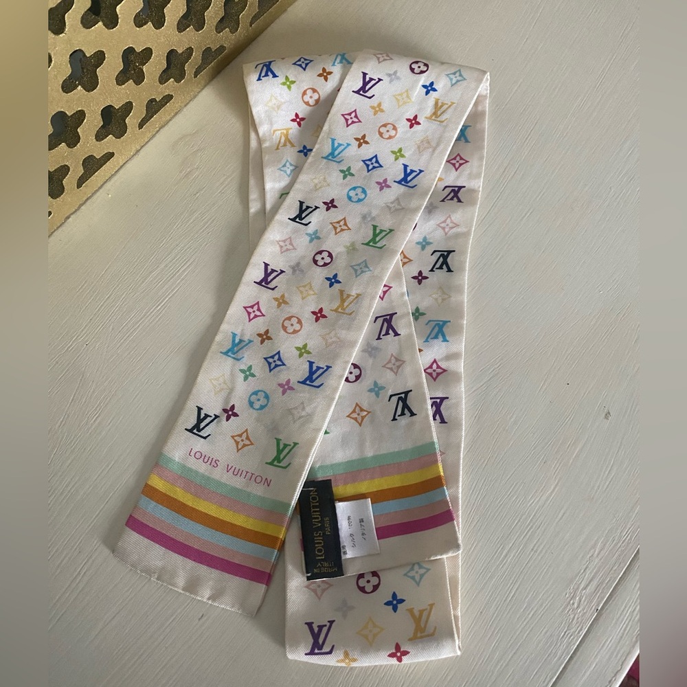 Louis Vuitton multicolore silk scarf / bandeau